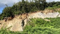 Verwitterungsprofil eines Steinbruchs, Guadeloupe