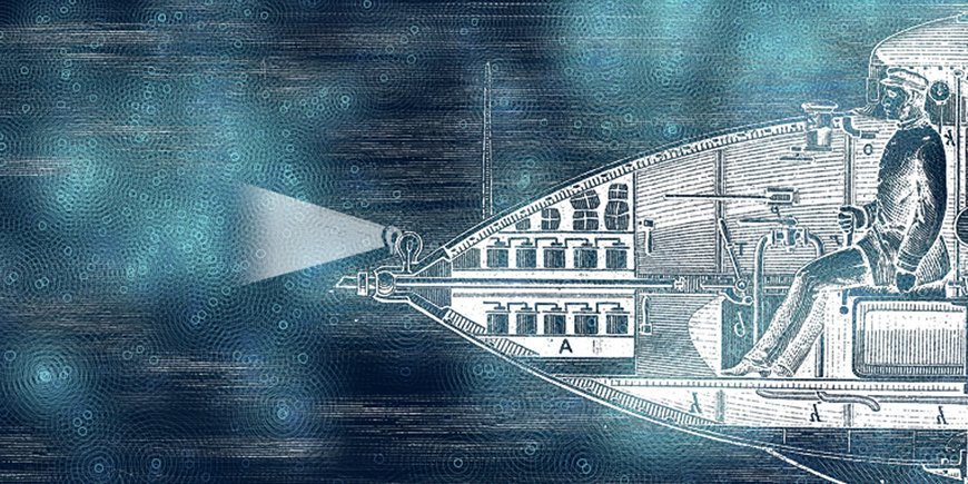 Drawing of a submarine.