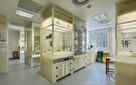 Clean lab, no people, with window