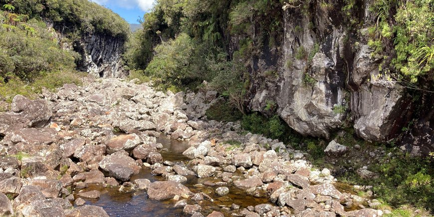 Basalt river on La Réunion, France