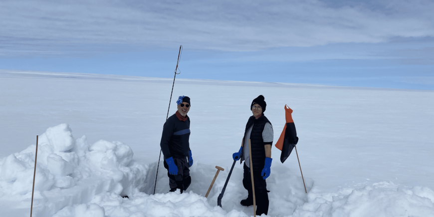 Snow pit digging, 2020 field work in Greenland