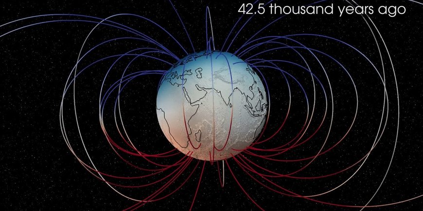 Modell des Magnetfeldes um die Erde